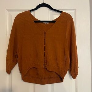 Women's Button-Up Rust Top